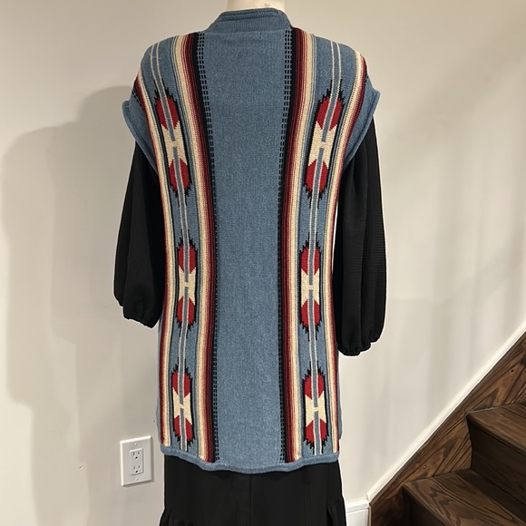 Chaps Western Aztec Pattern Tunic Sweater Vest - Picture 3 of 15
